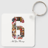 Schwarzweiß-Nummer 6 FotoCollage Schlüsselanhänger (Rückseite)