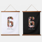 Schwarzweiß-Nummer 6 FotoCollage Wandteppich Mit Holzrahmen (Doppelt)