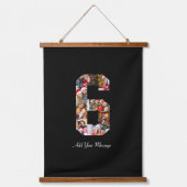 Schwarzweiß-Nummer 6 FotoCollage Wandteppich Mit Holzrahmen (Vorderseite 2)