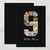 Schwarzweiß-Nummer 9 FotoCollage Ankündigung (Vorne/Hinten)