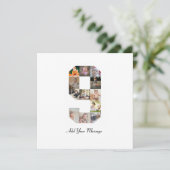 Schwarzweiß-Nummer 9 FotoCollage Feiertagskarte (Stehend Vorderseite)