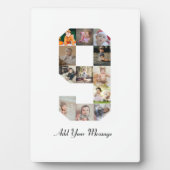 Schwarzweiß-Nummer 9 FotoCollage Fotoplatte (Vorderseite)