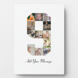 Schwarzweiß-Nummer 9 FotoCollage Fotoplatte