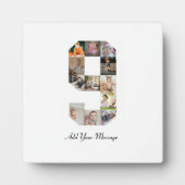 Schwarzweiß-Nummer 9 FotoCollage Fotoplatte (Vorderseite)