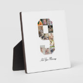 Schwarzweiß-Nummer 9 FotoCollage Fotoplatte (Vorderseite)