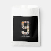 Schwarzweiß-Nummer 9 FotoCollage Geschenktütchen (Vorderseite)