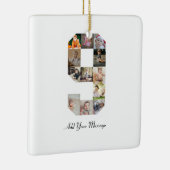 Schwarzweiß-Nummer 9 FotoCollage Keramikornament (Rechts)