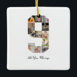 Schwarzweiß-Nummer 9 FotoCollage Keramikornament<br><div class="desc">Bei diesem individuell anpassbaren Produkt werden Fotos so angeordnet, dass sie die Form einer Zahl bilden. Es wird oft für Meilensteine wie Geburtstage, Jahrestage oder Erfolge verwendet, um den Anwendern die Möglichkeit zu geben, unvergessliche Bilder in einem Single zu präsentieren. Die Designs bieten in der Regel Platz für verschiedene Foto-Größen...</div>