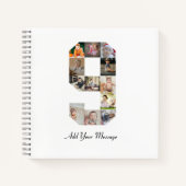 Schwarzweiß-Nummer 9 FotoCollage Notizblock (Vorderseite)