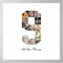 Schwarzweiß-Nummer 9 FotoCollage