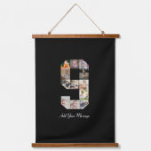 Schwarzweiß-Nummer 9 FotoCollage Wandteppich Mit Holzrahmen (Vorderseite 2)