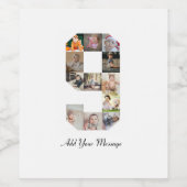 Schwarzweiß-Nummer 9 FotoCollage Weinetikett (Einzelnes Label)