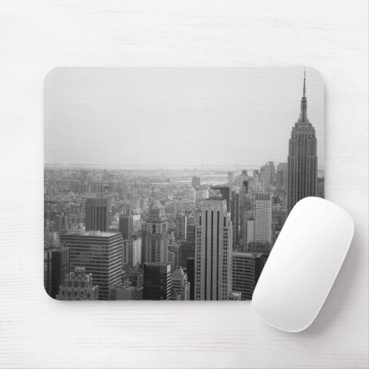 Schwarzweiss-NYC Skyline-Stadtbild Mousepad (Mit Mouse)