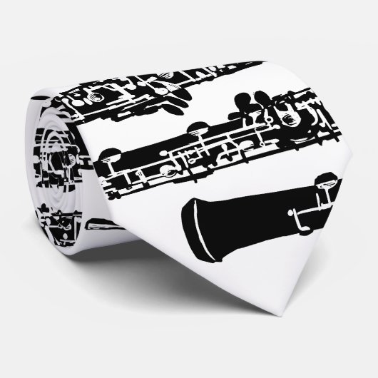 Schwarzweiss-Oboe Krawatte (Gerollt)