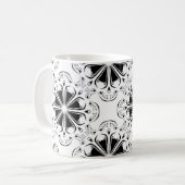 Schwarzweiss-Octoskull im geometrischen Muster Kaffeetasse (Vorderseite Links)