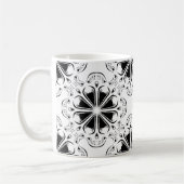 Schwarzweiss-Octoskull im geometrischen Muster Kaffeetasse (Links)