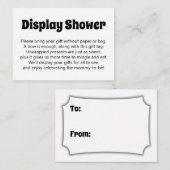 Schwarzweiß ohne Wrap Display Babydusche Begleitkarte (Vorne/Hinten)