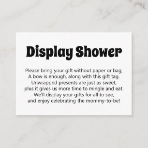 Schwarzweiß ohne Wrap Display Babydusche Begleitkarte