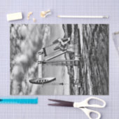 Schwarzweiss-Ölfeld-Pumpanlage Seidenpapier (Handwerk)