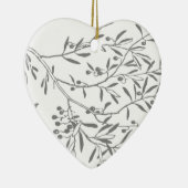 Schwarzweiss-Ölzweige Keramikornament (Rechts)