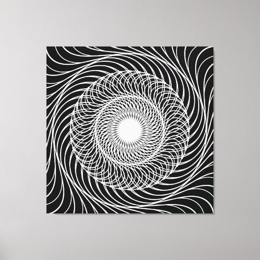 Schwarzweiß-optische Täuschungskunst Leinwanddruck (Vorderseite)