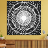 Schwarzweiß-optische Täuschungskunst Leinwanddruck (Insitu (Wohnzimmer))