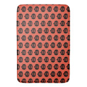 Schwarzweiß-Orange-Jack-Olantern-Print Badematte (Vorderseite Vertikal)
