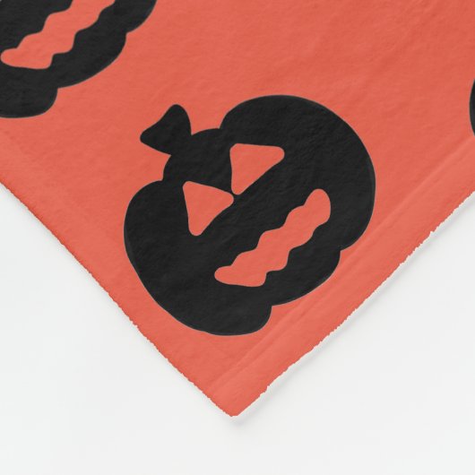 Schwarzweiß-Orange-Jack-Olantern-Print Fleecedecke (Ecke)