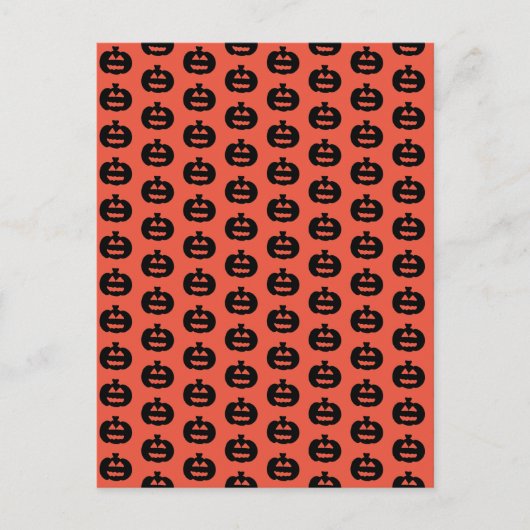 Schwarzweiß-Orange-Jack-Olantern-Print Postkarte (Vorderseite)