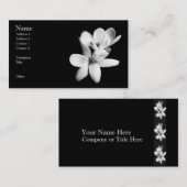 Schwarzweiss-Orchidee mit Blumen Visitenkarte (Vorne/Hinten)