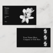 Schwarzweiss-Orchidee mit Blumen Visitenkarte (Vorne/Hinten)