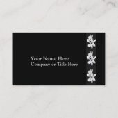 Schwarzweiss-Orchidee mit Blumen Visitenkarte (Rückseite)