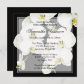 Schwarzweiss-Orchideen-Brautparty-Einladungen Einladung (Vorne/Hinten)