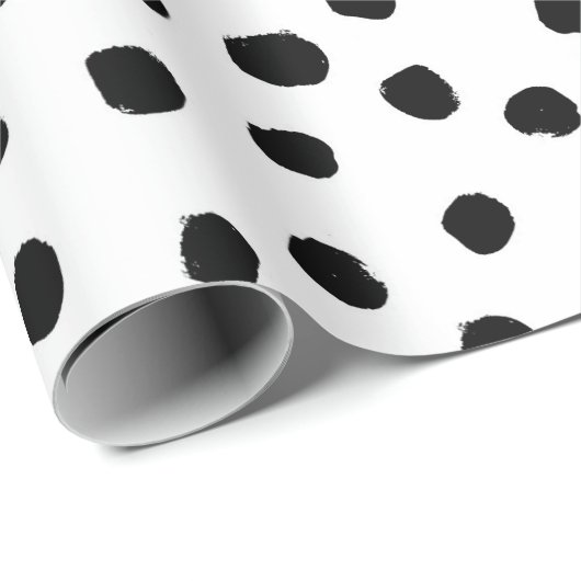 Schwarzweiss-Packpapier Geschenkpapier (Rolleneckpunkt)