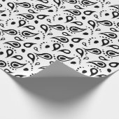 Schwarzweiss-Paisley-Entwurfs-Packpapier Geschenkpapier (Ecke)