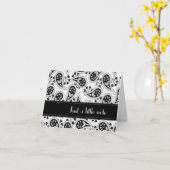 Schwarzweiss-Paisley-Muster Karte (Gelbe Blume)