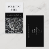 Schwarzweiss-Paisley Visitenkarte (Vorne/Hinten)