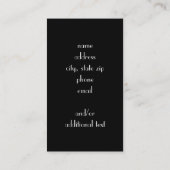 Schwarzweiss-Paisley Visitenkarte (Rückseite)