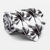 Schwarzweiss-Palme Krawatte (Gerollt)