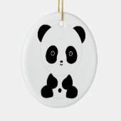 Schwarzweiss-Panda-Bär Keramikornament (Rechts)
