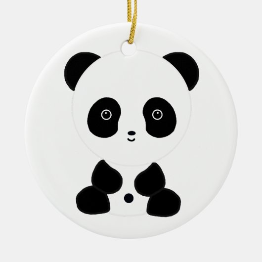 Schwarzweiss-Panda-Bär Keramikornament (Vorne)