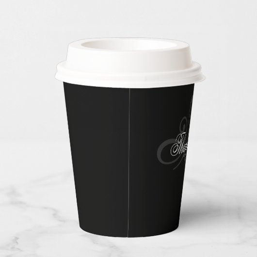 Schwarzweiß Pappbecher (Rechts)