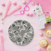 Schwarzweiß Pappteller (Party)