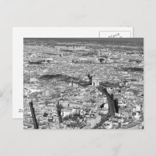Schwarzweiss-Paris-Ansicht Postkarte (Vorne/Hinten)