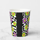 Schwarzweiß-Party-Cups mit Blume Pappbecher (Links)