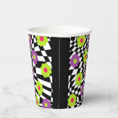 Schwarzweiß-Party-Cups mit Blume Pappbecher (Rechts)