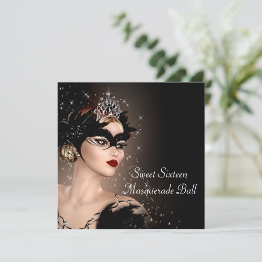 Schwarzweiß-Party Einladung (Stehend Vorderseite)