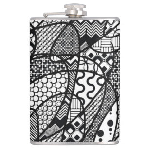 Schwarzweiß-Patchworkmuster 05 Flachmann
