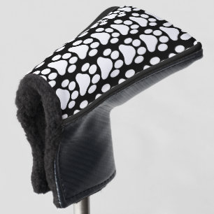Schwarzweiß-Paw-Druck-Putter-Abdeckung Golf Headcover