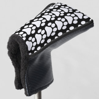 Schwarzweiß-Paw-Druck-Putter-Abdeckung Golf Headcover